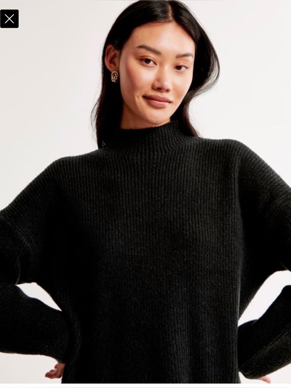 (copy) Abercrombie & Fitch Black Mock Neck Chunky Sweater